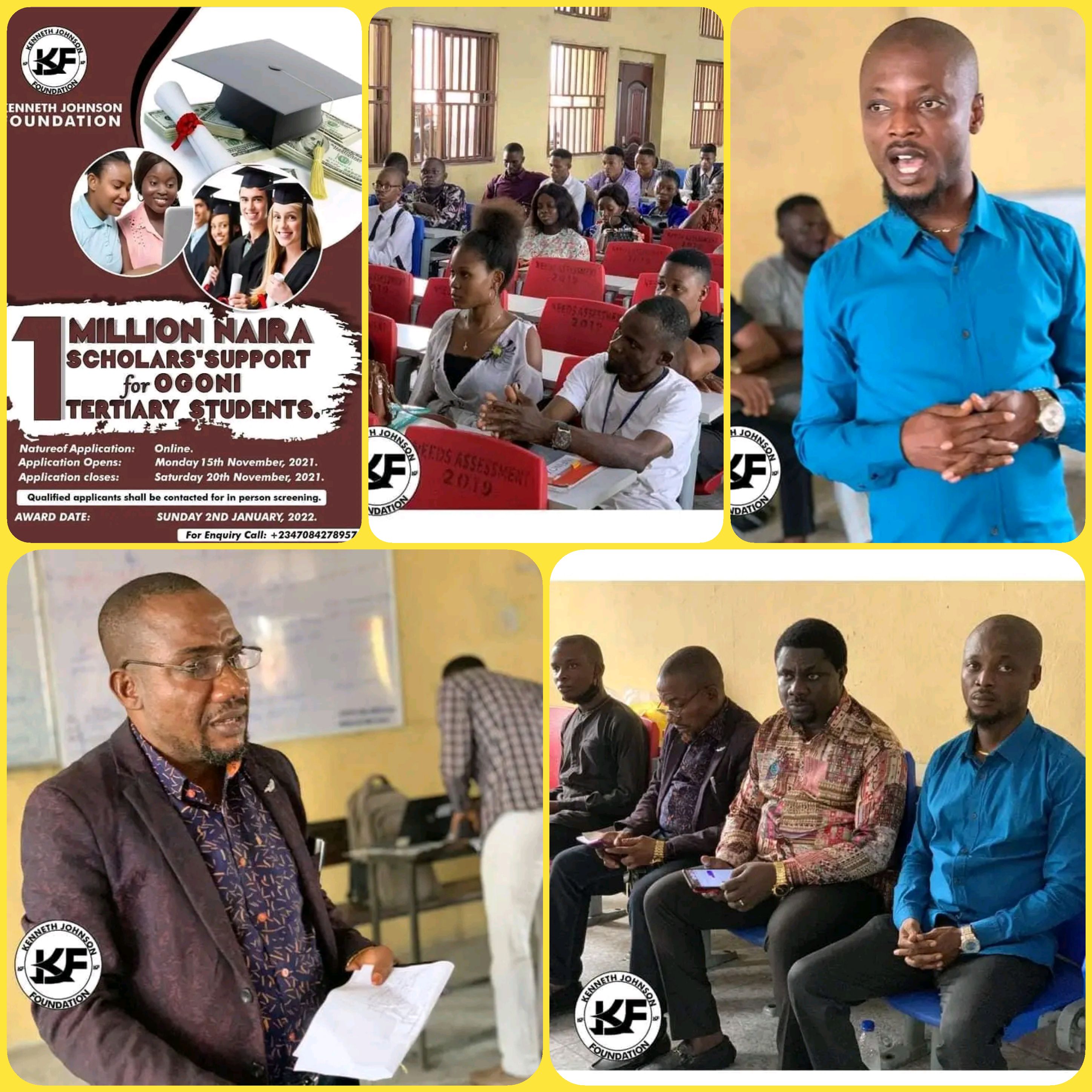 Ogoni Comrades Assembly (OCA) and the Ogoni Concern Youths Expressed their profound Gratitude to the KJF  for the donation of 1M Naira  Grants for the Ogoni Students in Tertiary Institutions. 