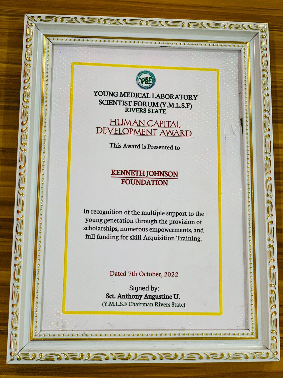 An award for Human Capital Development