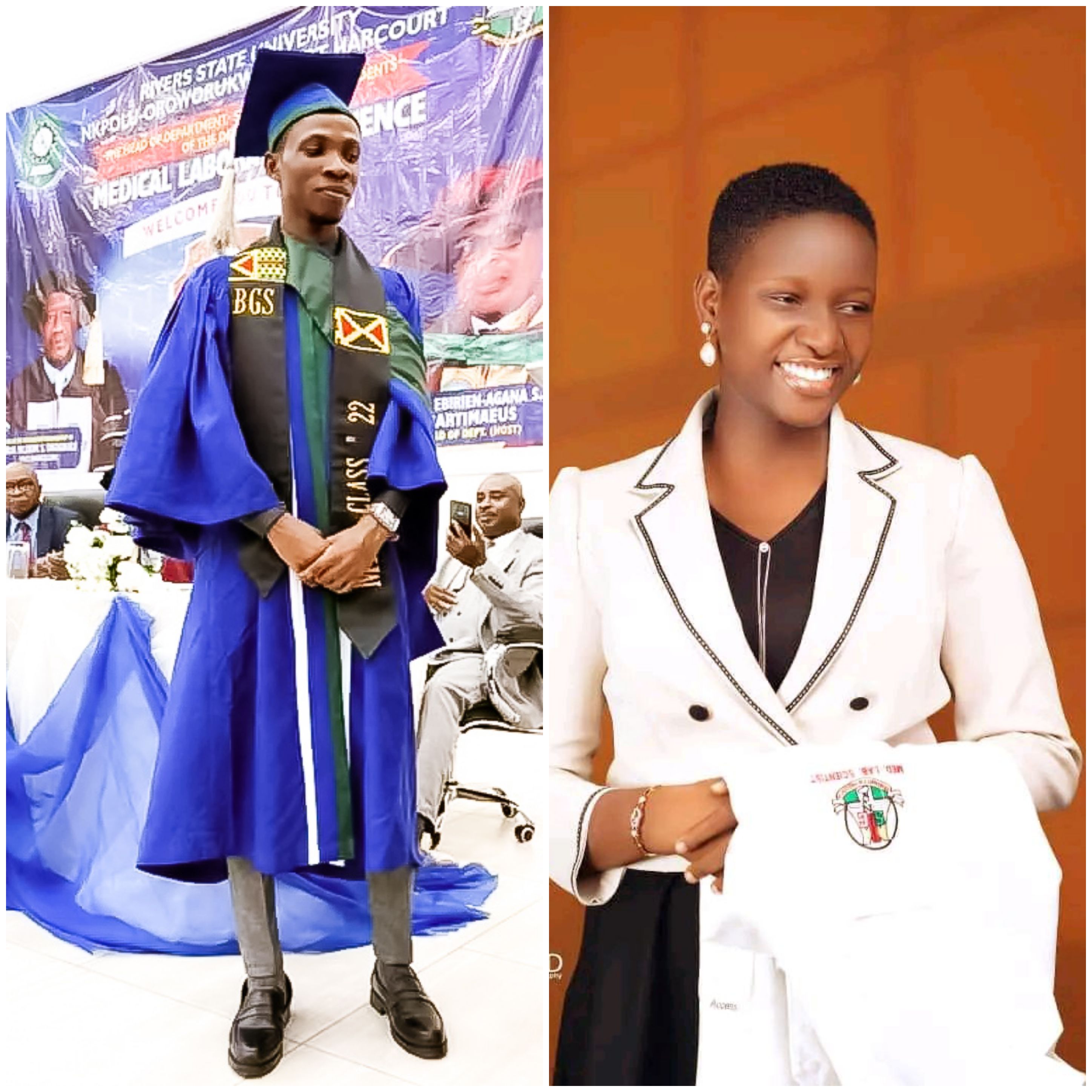 Congrats to two Ogoni 1st class students of the Dept of MLS, at RSU
